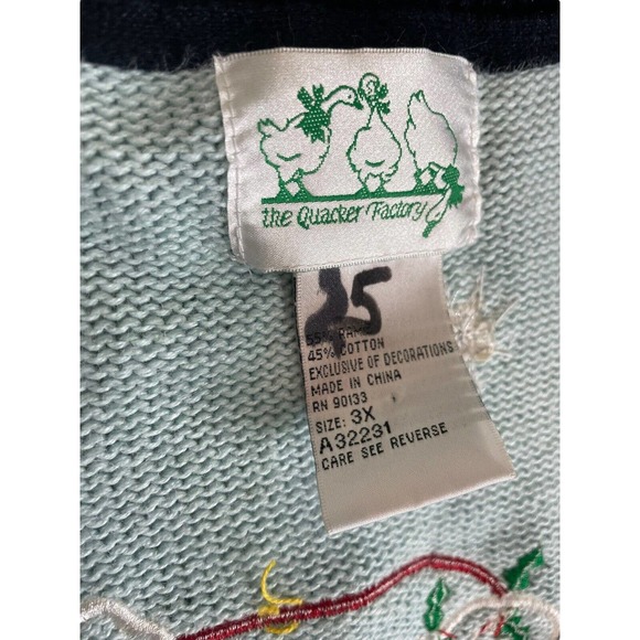 Quacker Factory Santa North Pole Santa's Workshop Size 3X Christmas Sweater - Picture 2 of 10